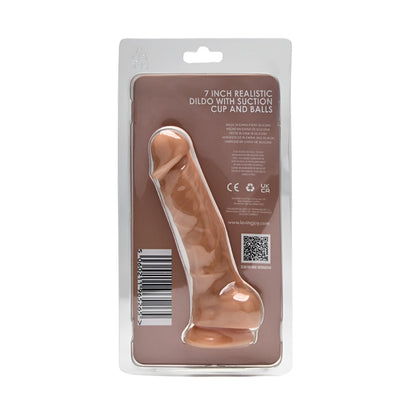 Loving Joy 7 Inch Realistic Silicone Dildo with Suction Cup and Balls Vanilla