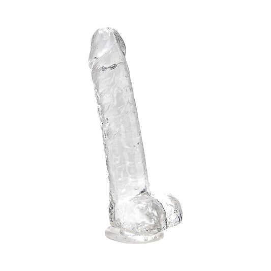Loving Joy 8 Inch Dildo with Balls Clear Loving Joy
