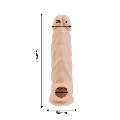 Rev-Sleeves 8.5 Inch Realistic Silicone Penis Extension Sleeve