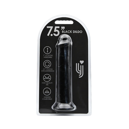 Loving Joy 7.5 Inch Suction Cup Dildo Black