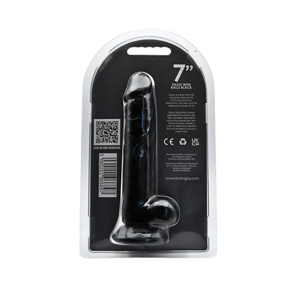Loving Joy 7 Inch Dildo with Balls Black