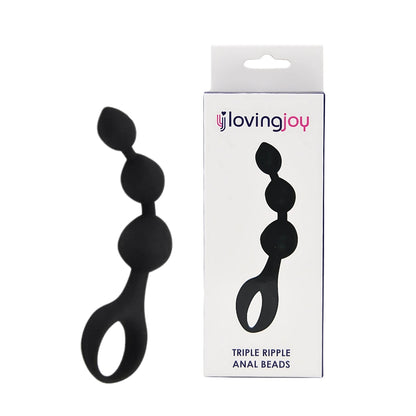 Loving Joy Triple Ripple Anal Beads-Black