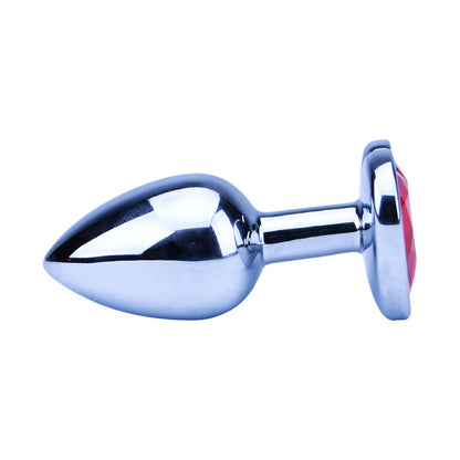 Precious Metals Heart Shaped Butt Plug-Silver